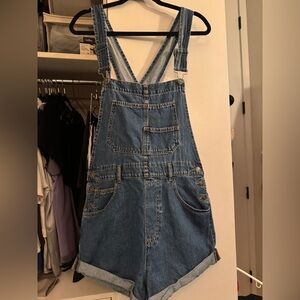 Free People/We The Free Blue Denim Short Overalls